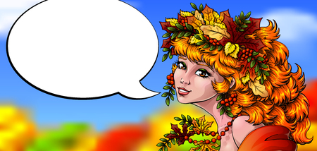 Autumn beautiful girlのイラスト素材