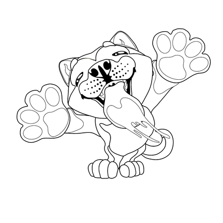 Cute slime puppy dog contour lineのイラスト素材