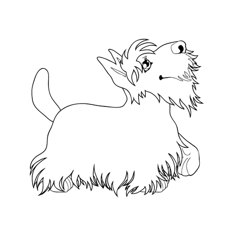 Standing puppy of a dog artlineのイラスト素材
