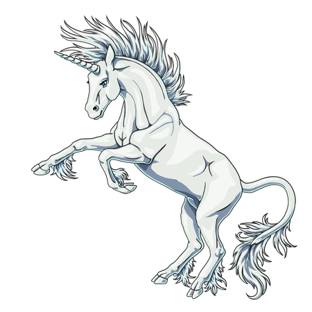 State white unicorn on whiteのイラスト素材