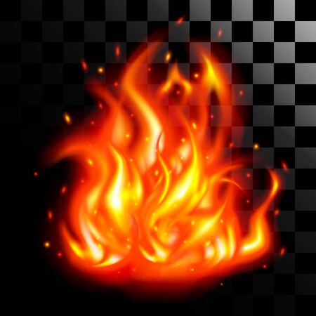 The big warm red fire on transparentのイラスト素材