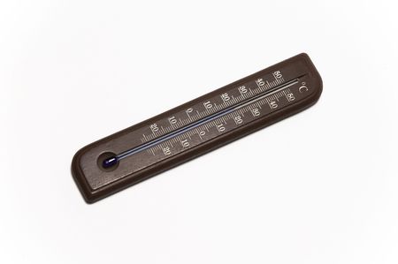 Wooden thermometer isolated on white