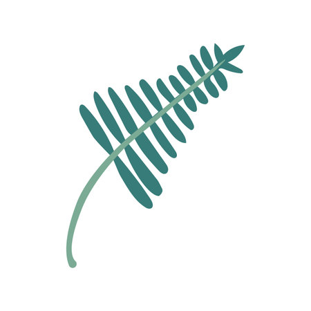 Decorative hand drawn flat floral leaf vector isolated elementのイラスト素材