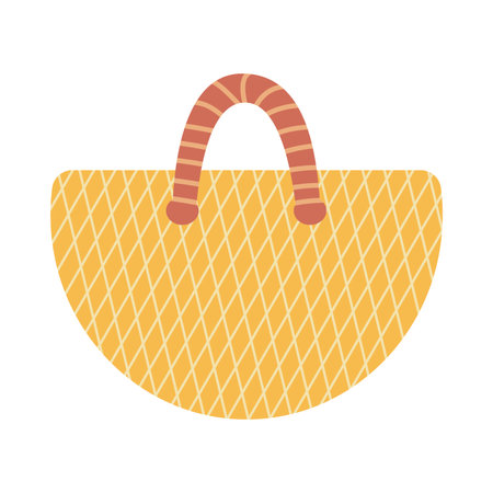 Beach bag female fashion accessory, hand drawn vector illustrationのイラスト素材
