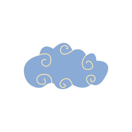 Retro engraved clouds. Isolated doodle cloud, vintage engraving sky element Vector illustrationのイラスト素材