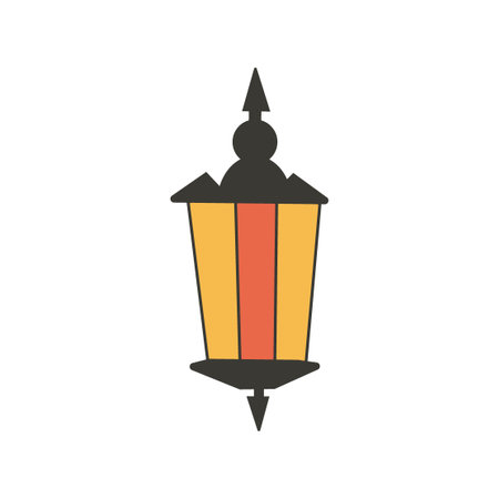 Vintage Lantern. Retro torch. Illustration of summer and beach object. Vector hand drawn vector iconのイラスト素材