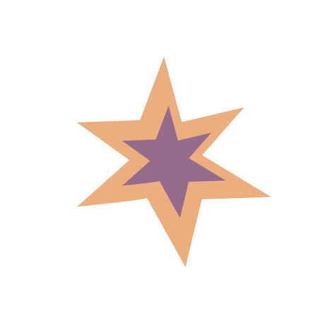 Hand drawn star, clipart vector on white backgroundのイラスト素材