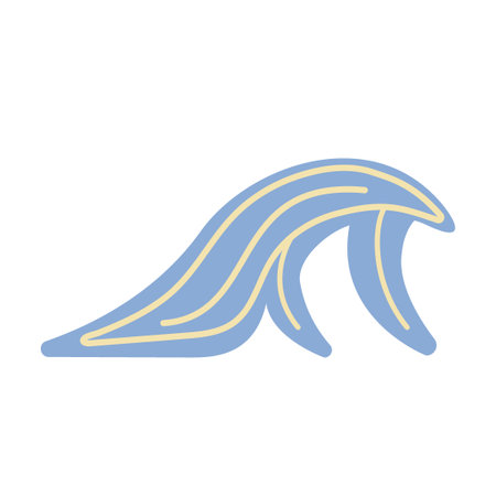 Waves road sign, Tsunami sign, Vintage vector illustrationのイラスト素材