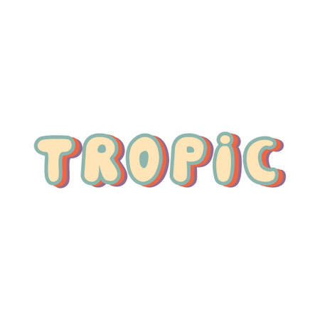 Retro Summer Quote - Tropic. Handwritten lettering inspirational typography. Vector isolatedのイラスト素材
