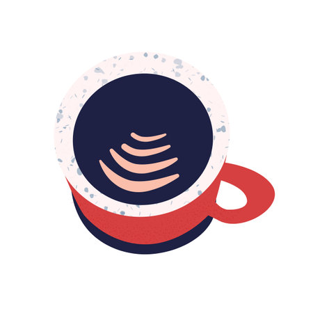 Cartoon flat cup of coffee isolated on white background. Concept for coffee break, rest at work, office workplace break vector illustration.のイラスト素材