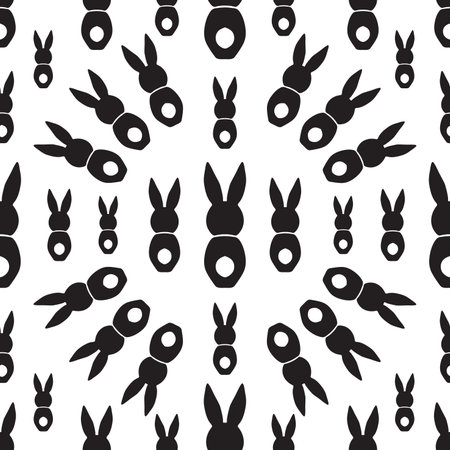Seamless pattern with bunnies. Vector design illustation Happy Easter holiday symbolsのイラスト素材