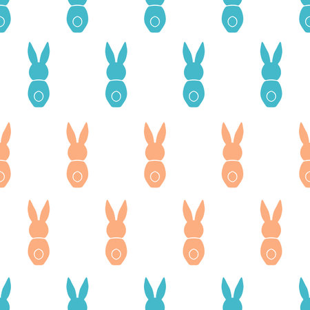 Seamless pattern Easter greeting with bunnies, design vector illustation, holiday symbol.のイラスト素材