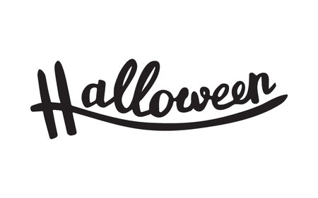 Modern Calligraphy Halloween, hand drawn lettering typographic. Vector isolated. Use halloween cards, covers, tags, icons and moreのイラスト素材