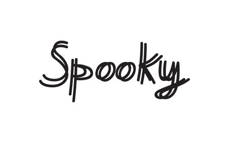 Modern Calligraphy Halloween, hand drawn lettering typographic. Vector isolated. Use halloween cards, covers, tags, icons and moreのイラスト素材