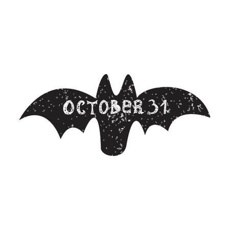 Halloween overlays label with quotes inside on textured silhouettes - ghost, web, bat, spider, witch...