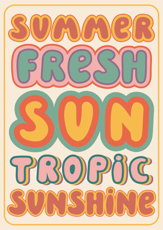 Retro Summer Poster. Summer party design template vector illustration.のイラスト素材