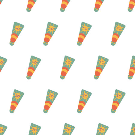 Seamless pattern with tubes of sunscreen