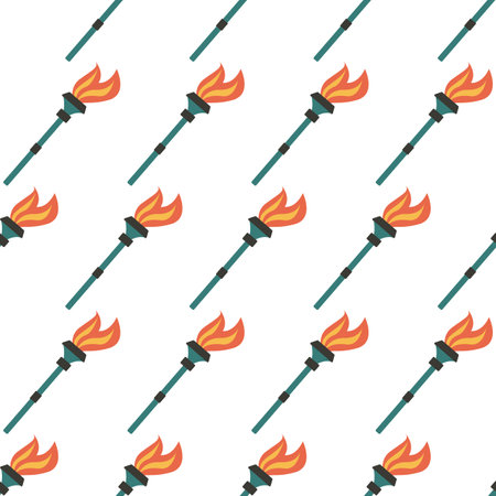 Seamless pattern with Vintage Lantern. Retro torch.のイラスト素材