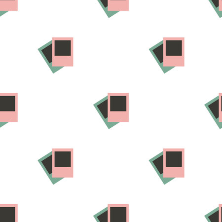 Seamless pattern with vintage photo cameras. Nostalgic 70s-90s vibesのイラスト素材