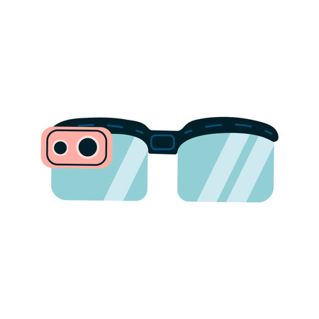 VR Glasses or virtual reality helmet. Augmented Reality Glasses, Vr headset vector illustrationのイラスト素材