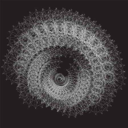 round vector abstraction on a black background, curlsのイラスト素材