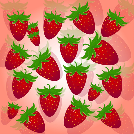 Ripe delicious strawberry vector illustrationのイラスト素材