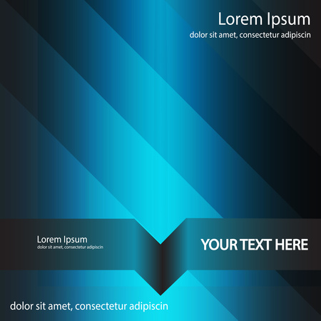 The layout design of the brochure template. Catalog, magazine, flyer. Abstract colored glowing lines on a dark background, light effects. Vector illustration.の写真素材