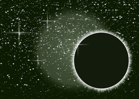 Abstract universe. Creative background outer space with eclipse. Vector illustration.のイラスト素材
