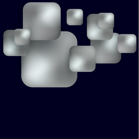 Gray geometric shapes squares and rhombus on a dark background. Volume, mesh Abstract background for your design. Modern vector illustration.のイラスト素材