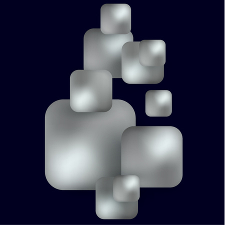 Gray geometric shapes squares and rhombus on a dark background. Volume, mesh Abstract background for your design. Modern vector illustration.のイラスト素材