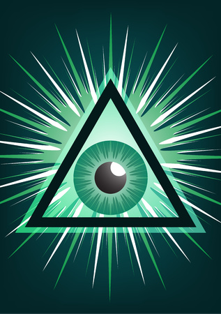 The symbol of the all-seeing eye of God. Modern creative design. Vector illustration.のイラスト素材