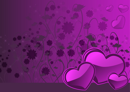 Heart, flowers, congratulations, declaration of love, postcard. Vector illustration for your design.のイラスト素材