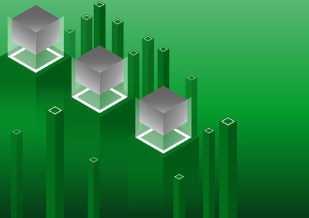 Isometric geometric pattern, bright vertical blocks and cubes. Perfect background for your design projects. - Vector graphicsのイラスト素材