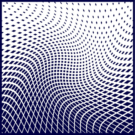 Bright decorative pattern with a halftone transition from small squares and rhombuses. Curvilinear arrangement. Layout design for business, design for decoration, covers, packaging - vector graphicsのイラスト素材