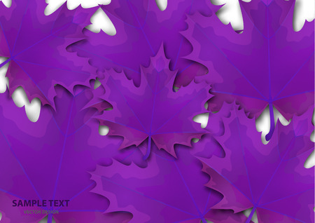 Abstract background from a variety of bright maple leaves on a white background. Stylish modern design for flyers, posters, flyers, banners. Vector illustrationのイラスト素材