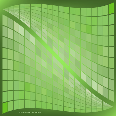 Abstract geometric composition with a wavy mosaic on a bright color background. Vector illustration for your design.のイラスト素材