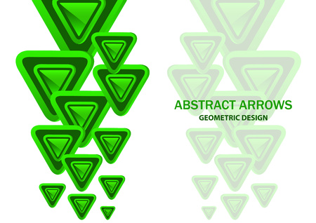 Futuristic bright glowing arrows triangles, techno background with light effects, abstract 3d technology lines on white background. Background, cover, layout, magazine, brochure, poster, websiteのイラスト素材