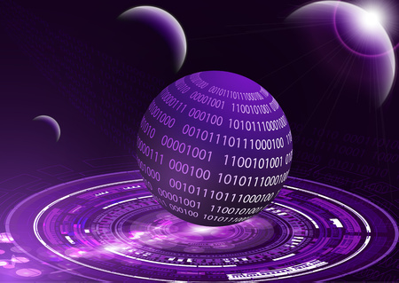 Global international exchange of information. Planet space modern technologies of the future finance banking. Binary code web security payment business vector illustration - Vector Graphicsのイラスト素材