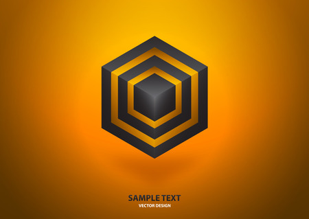 Abstract hexagon and cube. Corporate geometric business logo. Vector illustration for your design.のイラスト素材