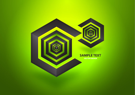 Abstract hexagon and cube. Corporate geometric business logo. Vector illustration for your design.のイラスト素材