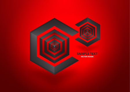 Abstract hexagon and cube. Corporate geometric business logo. Vector illustration for your design.のイラスト素材