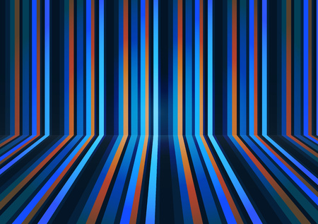 Colorful horizontal and vertical lines in perspective. Abstract geometric pattern. Vector illustrationのイラスト素材