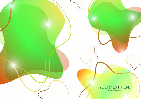 Bright colored abstract dynamic fluid shapes, geometric shapes from stripes on a white background. Screensaver shape design, trendy template. Vector illustrationのイラスト素材