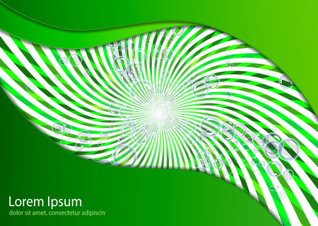 Abstract illustration of soap bubbles on a background with rays. Elements of purity and freshness for your design. Vector illustrationのイラスト素材