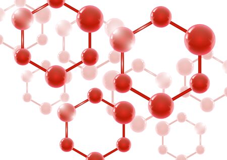 Chemical vector nanotechnology background with 3d macro molecules. Vector illustration for scientific, chemical, physical, educational and other projects.のイラスト素材
