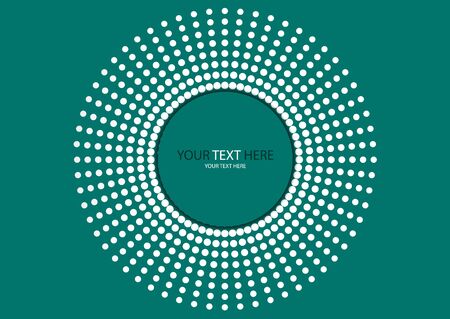 Abstract background circle frame halftone dots isolated on color background. Creative cover design template. Vector illustrationのイラスト素材