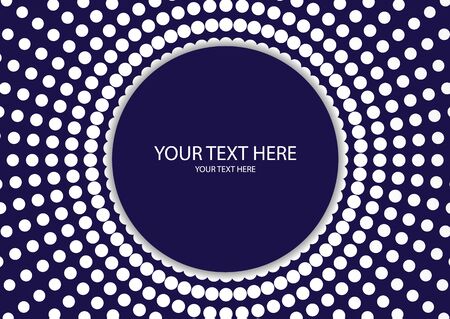 Abstract background circle frame halftone dots isolated on color background. Creative cover design template. Vector illustrationのイラスト素材