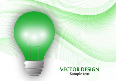 Bright isolated light bulb on the background of a dynamic wavy surface. The concept of a brilliant idea. Vector illustration for your design.のイラスト素材
