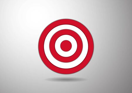 Target, target icon with shadow, isolated on gray background. The concept of success. Vector illustration for your stylish design.のイラスト素材