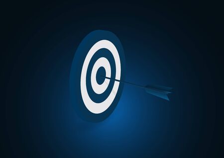Target and arrow icon. Business target concept. Achievements and successes. Vector illustration in flat style for your design style.のイラスト素材